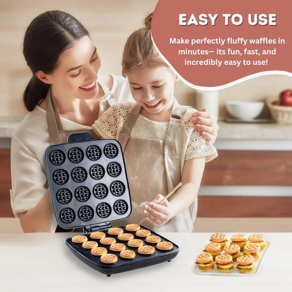 Sandwich Press Panini - 16-Hole Waffle Maker, Quick Heating Non-Stick