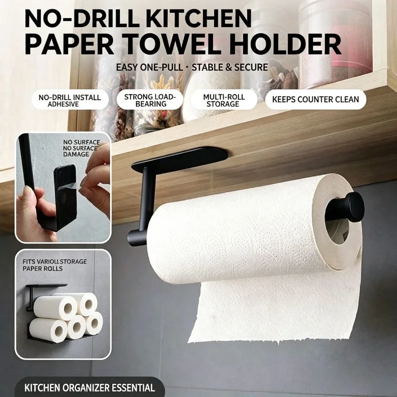 Commercial Kitchen Wall Shelves - Paper Roll Holder Towel Rack Hanging