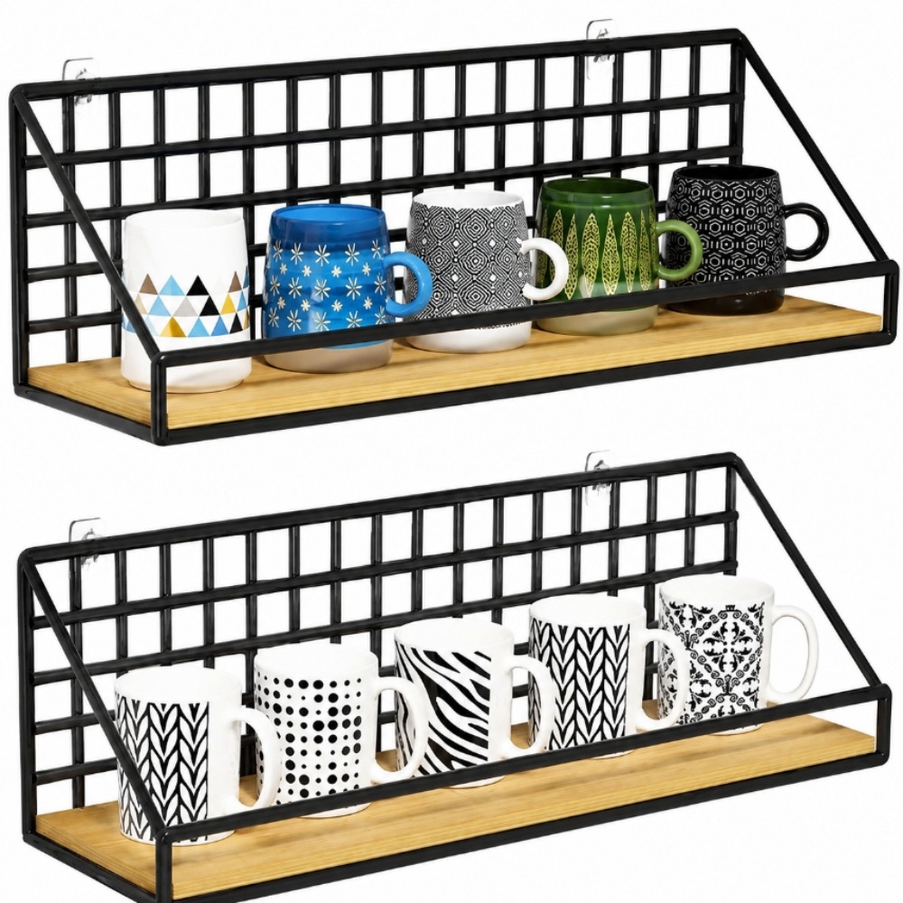 Commercial Kitchen Wall Shelves - Wall Mounted Storage Basket Metal Shelf