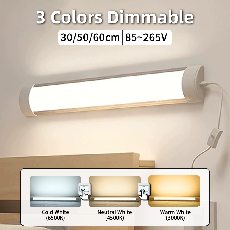 Commercial Kitchen Lighting - 3 Colors Dimmable Led Tube Light