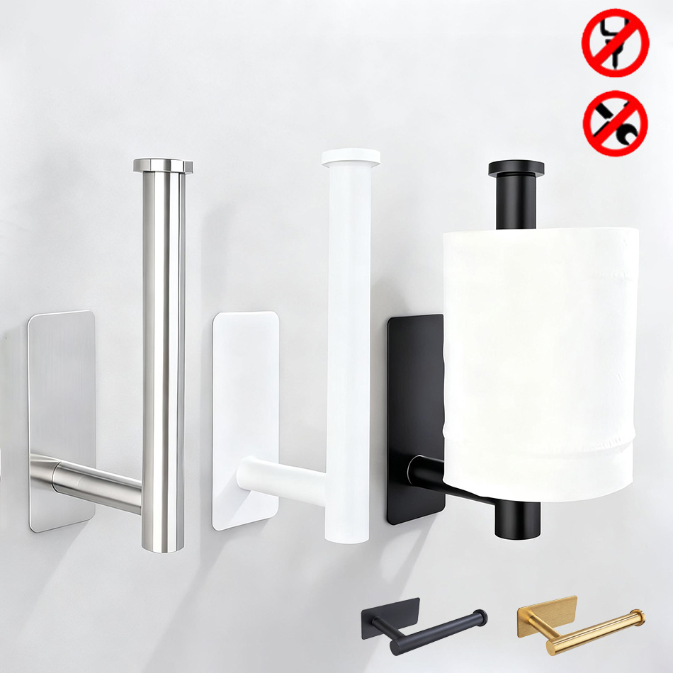 Commercial Kitchen Wall Shelves - Stainless Steel Paper Holder White Adhesive