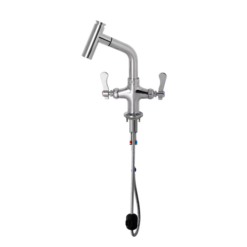 Commercial Quality Kitchen Faucet - High Quality Double Handle Counter Mount
