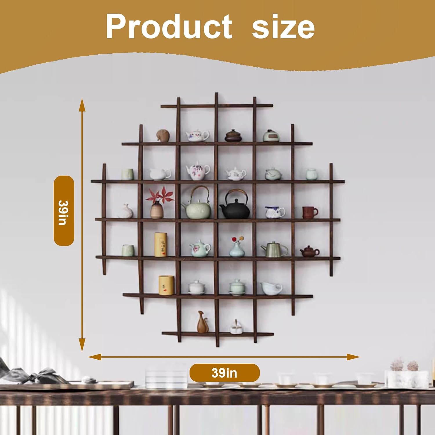 Solid Wood Chinese Tea Cup Hol - Commercial Kitchen Wall Shelves 评论和价格