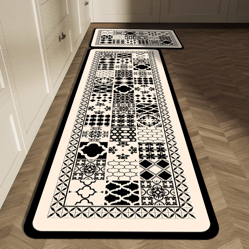Black White Geometric Tile Kit - Commercial Kitchen Tile Flooring 评论和价格