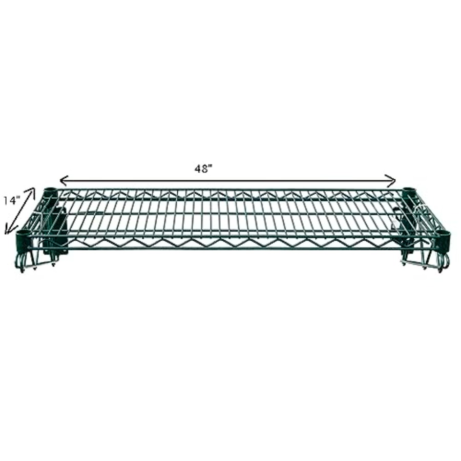 48x14 Epoxy-Coated Green Wire  - Commercial Kitchen Wall Shelves 评论和价格