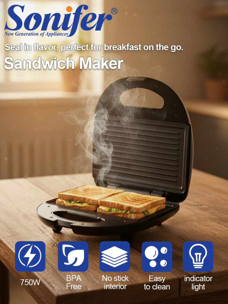 Sandwich Maker Sonifer SF-6173 - Sandwich Press Panini 评论和价格
