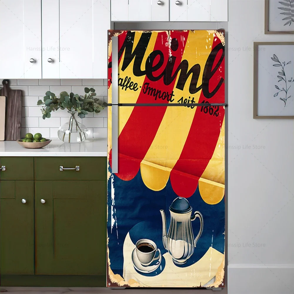 Retro Coffee Background Fridge - Commercial Kitchen Wall 评论和价格