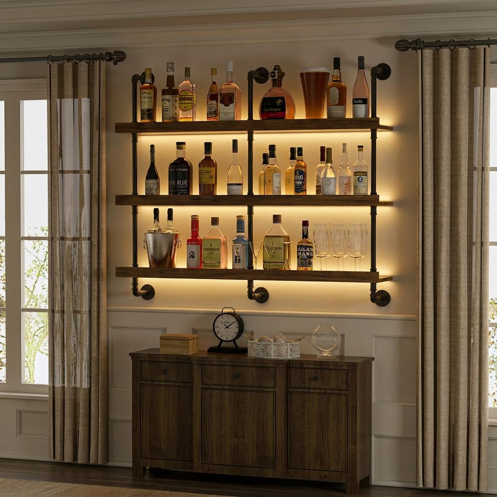 Wall Mounted Wine Rack With LE - Commercial Kitchen Lighting 评论和价格