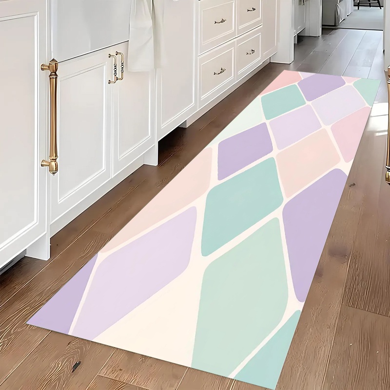 Geometric Tile Runner Rug Anti - Commercial Kitchen Tile Flooring 评论和价格