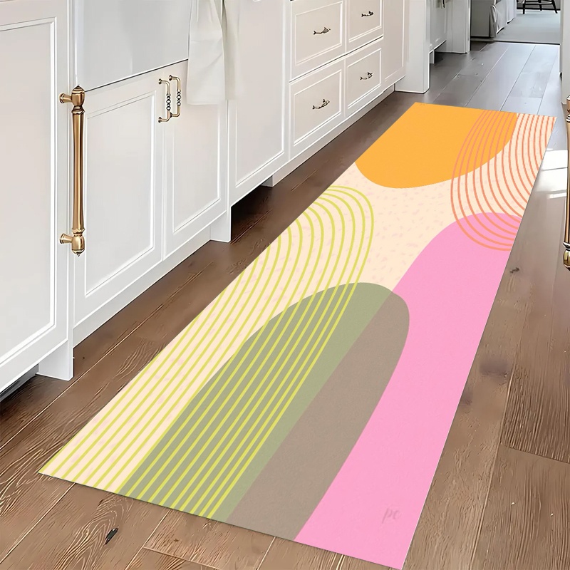 Geometric Tile Runner Rug Anti - Commercial Kitchen Tile Flooring 评论和价格