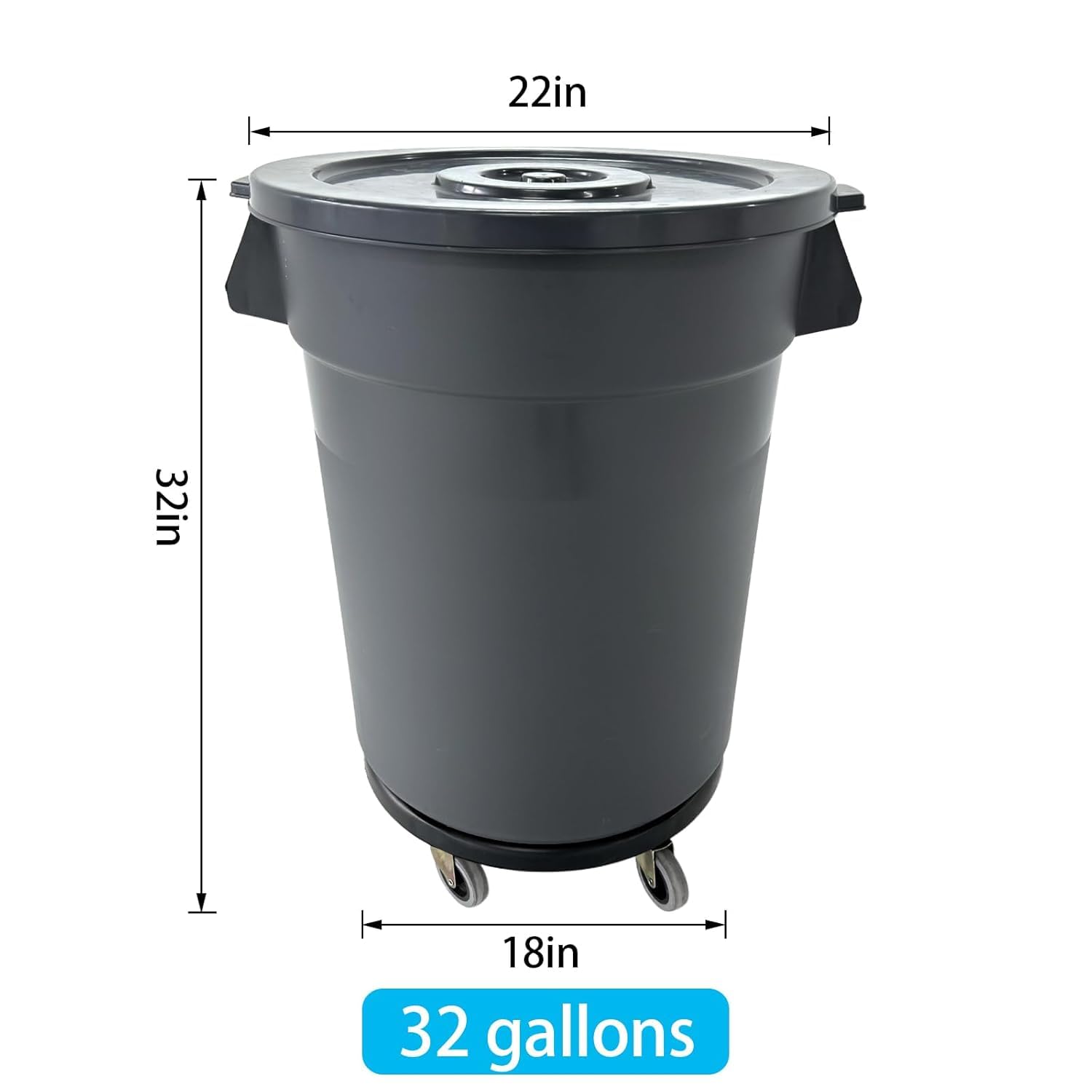 32 Gallon Outdoor Trash Can He - Commercial Kitchen Bin 评论和价格