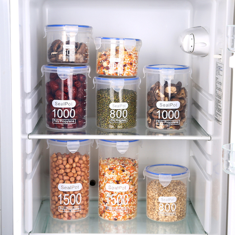 1-4PCS Sealed Jars With Scale  - Commercial Kitchen Refrigerator 评论和价格