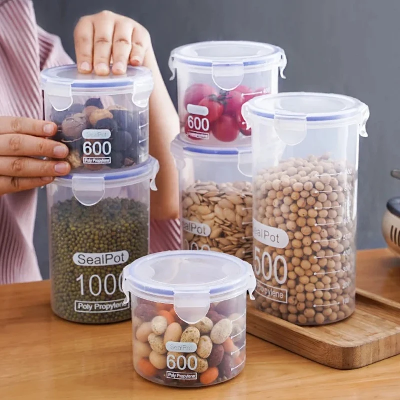 1/4PCS Sealed Jars With Scale  - Commercial Kitchen Refrigerator 评论和价格